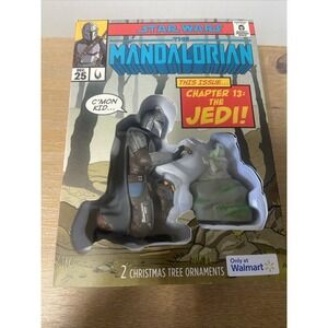 Hallmark Mandalorian and Grogu Ornaments 2023 Walmart Comic Book Brand New Shape